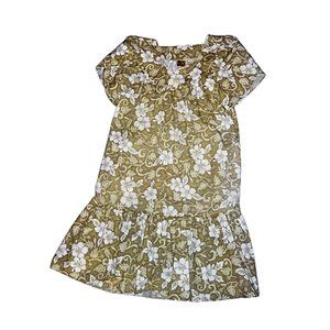 Vintage Winnie Fashion Floral Hawaiian Mumu Tiered Maxi Hawaii Dress